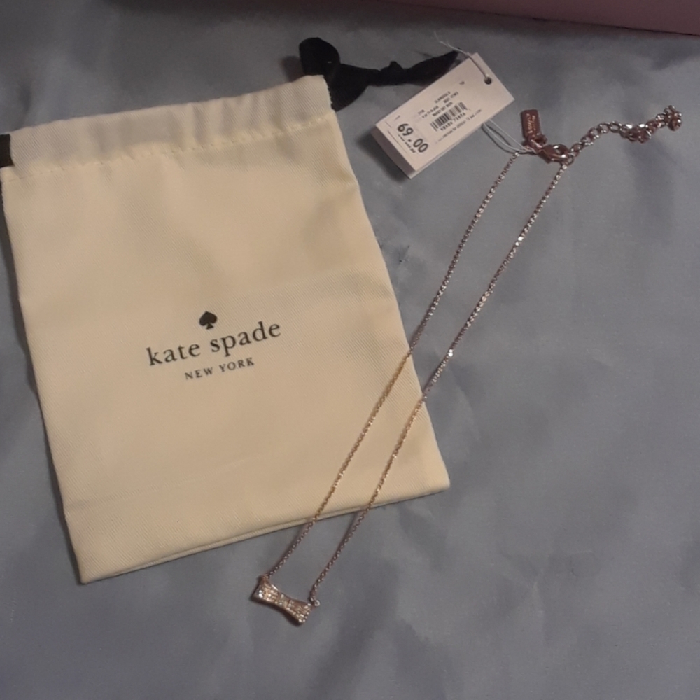 NWT Kate Spade Paved Bow Necklace